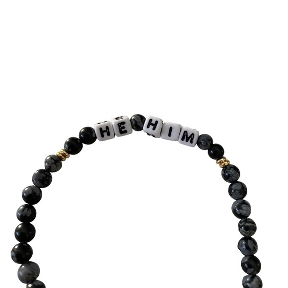 Little Words Project He Him Beaded Bracelet - Picture 3 of 3
